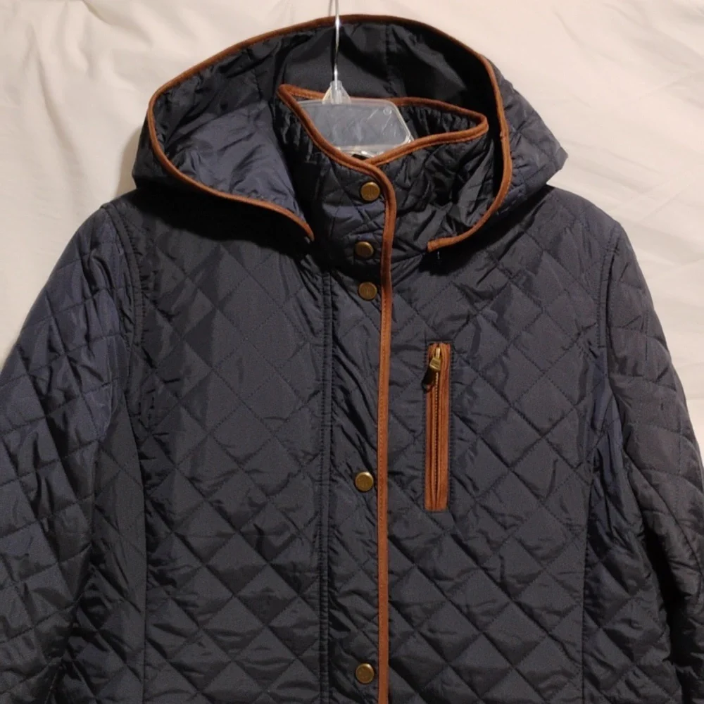 SALE! Ralph Lauren Diamond Quilted Jacket W Removable Hood Sz.M (A-75) - Picture 2 of 15